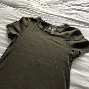 army green t-shirt dress from h&m